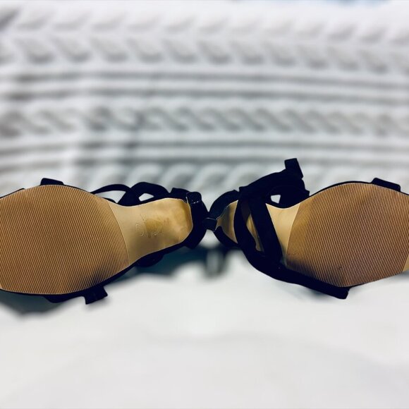 Truffle Collection Black Suede Lace Up Stilettos - Picture 6 of 6